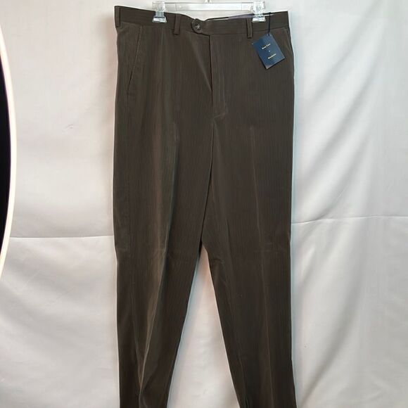 Enro Classic Olive Green Corduroy flat front Pants size 38 NWT - Picture 1 of 9